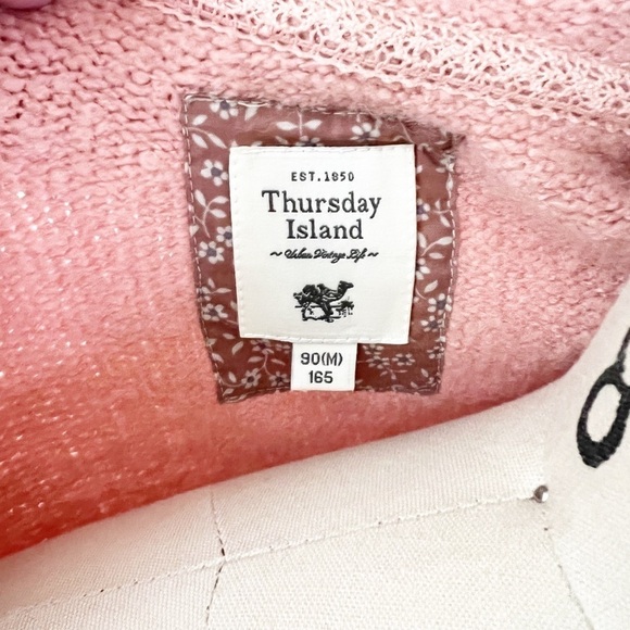 Thursday Island Pastel Pink Sweater Coat with Geometric Trim Winter Spring - Picture 8 of 9